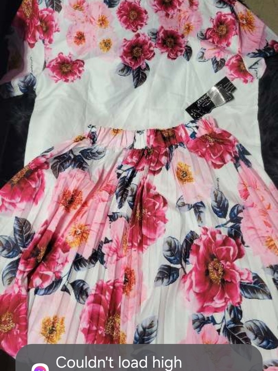Dresses & Skirts - Girls' Pink Floral Pleated Dress - (Brand Unspecified)